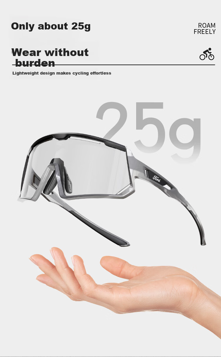Fute Outdoor Cycling Running Hiking Glasses, Day And Night Use Polarized Goggles, Color-Changing Pink - F166-01 8