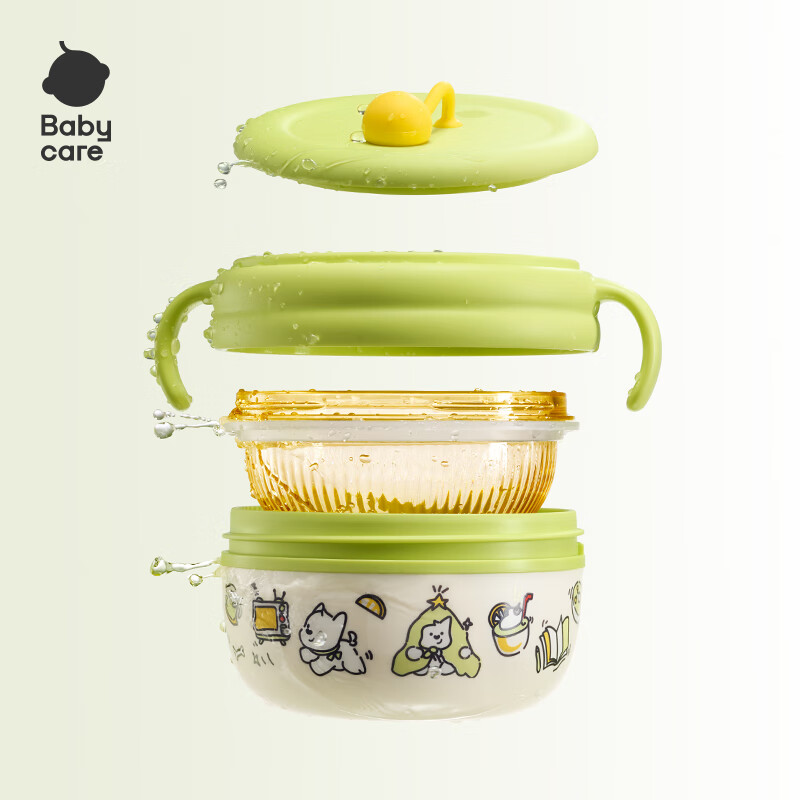 Babycare Children's Tableware Insulated Water-Filled Bowl, Baby Food Bowl, PPSU Bottle Material, Shatterproof, for Home Use, Soup And Meal Consumption, New Product