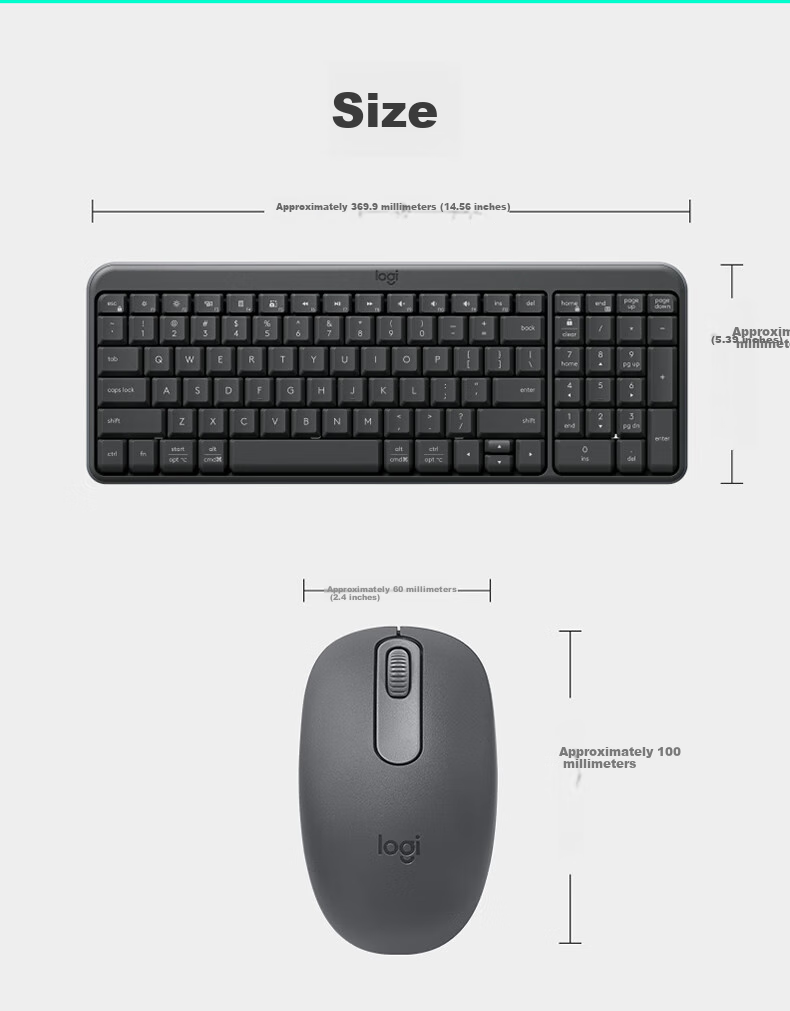 Logitech MK251 Wireless Bluetooth Keyboard And Mouse Combo, Office Business Laptop, Digital Keyboard 99 Keys White Keyboard And Mouse Set (K251 Keyboard + M196 Mouse) 5