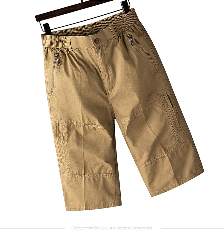ROMON Summer Men's Workwear Cropped Pants Cotton Breathable Simple Youth Sports Shorts Beach Pants Xinjiang Pure Cotton 11