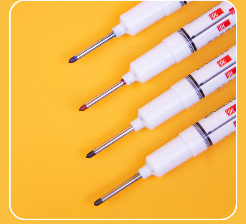 Jiamo Long Tip Waterproof Marker Deep Hole Marker Special Marker Bathroom Woodworking Tile Multi-Purpose Oil-Based Pen 12-Pack, 3 Colors 1