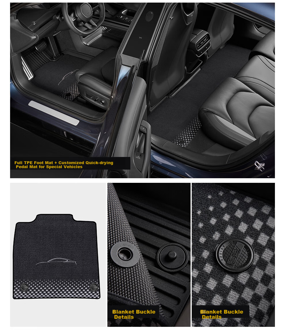 3W Suitable for Xiaomi SU7 Dedicated TPE Car Floor Mats, Front And Rear Trunk Four-Piece Set 17