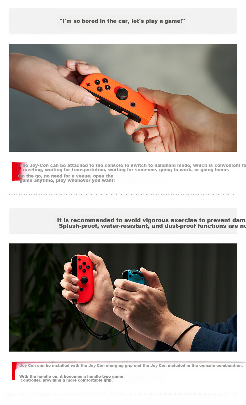 Nintendo Switch Joy-Con Controller [Overseas Version], First Generation OLED Battery Life Game Controller, Left Purple Right Orange, NS Peripheral Accessory Controller, Compatible with Chinese Version, Japanese Version, Hong Kong Versio 4