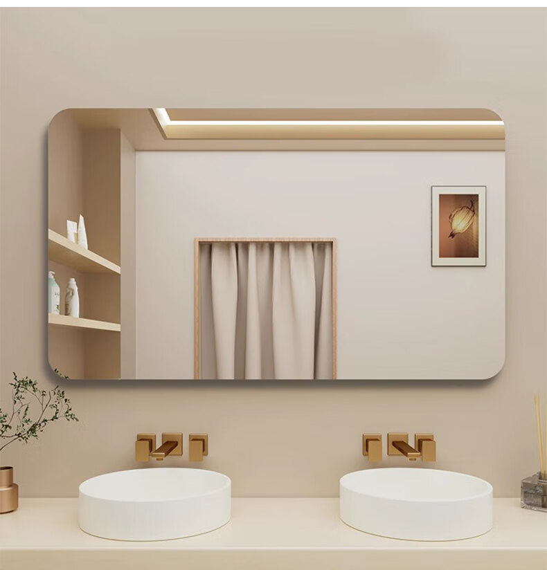Quanpinwu Acrylic Soft Mirror Wall Sticker Bathroom Full-Length Mirror Self-Adhesive No-Drill 50x70cm 15
