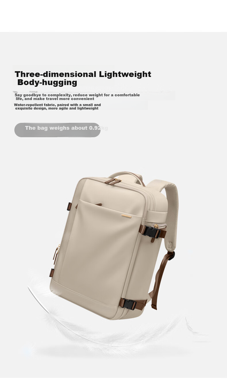 GOLF Backpack for Women, Travel Bag with 17.3-Inch Laptop Compartment, Student Schoolbag, Wet And Dry Separation, Multi-Compartment Business Trip Bag 7