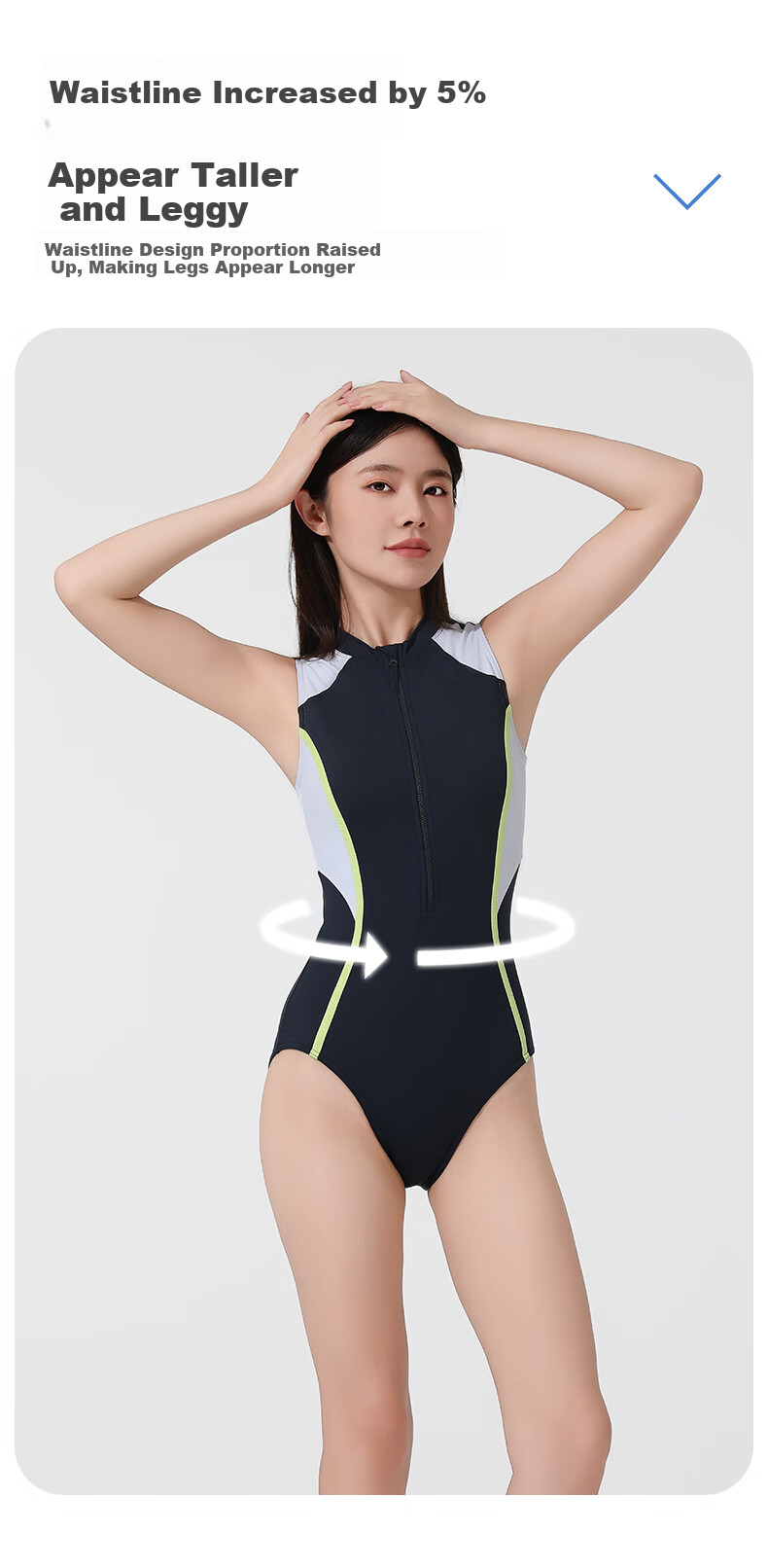 ANTA Slim Waist Women's Swimsuit, Adult One-Piece Triangle Casual Racing Swimwear, Figure-Flattering, Tummy-Covering, Quick-Drying Swimwear, Size M 6