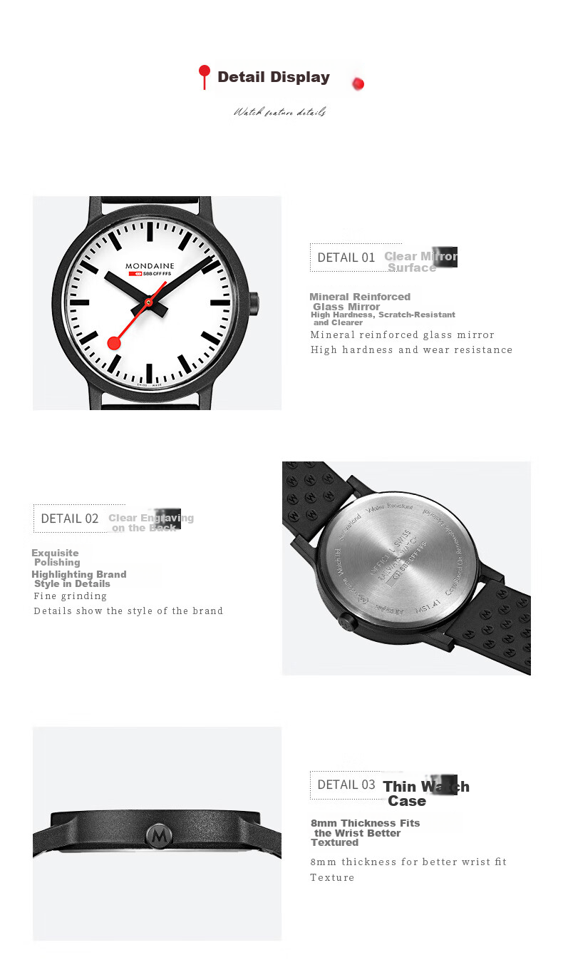 Mondaine Swiss Imported Genuine Quartz Casual Men's Watch, Qixi Festival And Father's Day Gift, MS1.41110.RB 6
