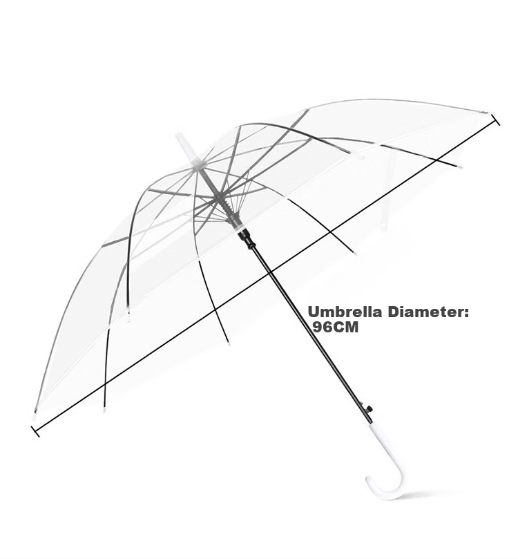 Fanyejia 16-Rib Long Handle Transparent Umbrella, Instagram-Style Atmosphere, Photography Tool, Straight Pole Eco-Friendly Large Double Umbrella 5