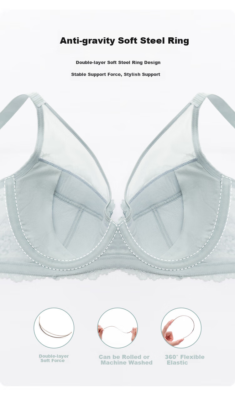 Ordifen Women's Lifting Soft Wireless Bra with Cut-Out Cups, Beautiful Back Design, Seamless Breathable Thin Cup Brassiere XB4311 5