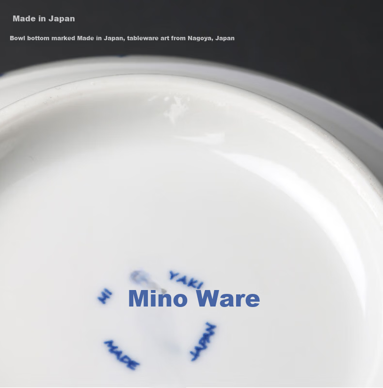 Mino Yaki Japanese Imported Ceramic Soup Bowl, Large Noodle Bowl, Dishwasher Safe, Salad Bowl, Japanese Noodle Bowl 13