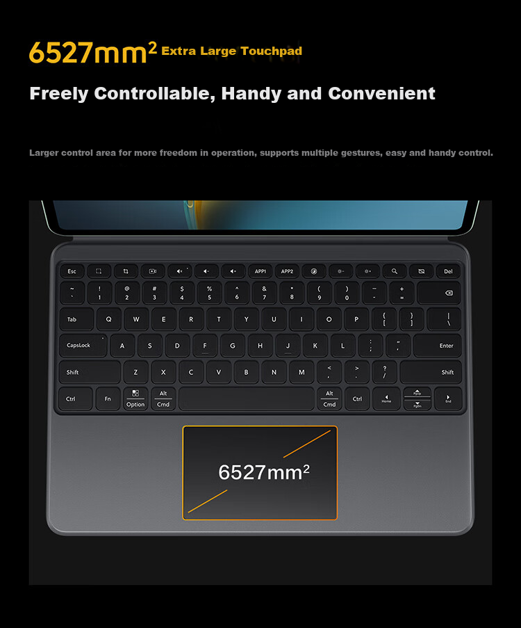 IQOO Smart Touch Keyboard 5 Pro, New Moon Gray, Professional Key Layout Design, Large Touchpad, Blue Heart Small V Exclusive Key Layout 3