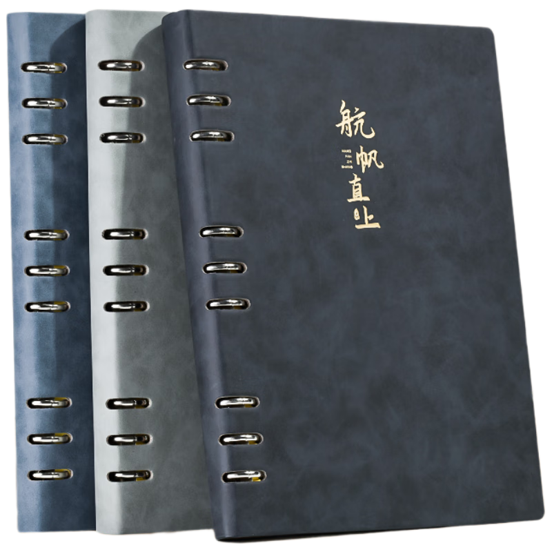 Shenshi B5 Minimalist Refillable 9-Hole Notebook Refill 95 Sheets/190 Pages Office Business Memo Book Customizable Logo JD5001 Black 1 Piece