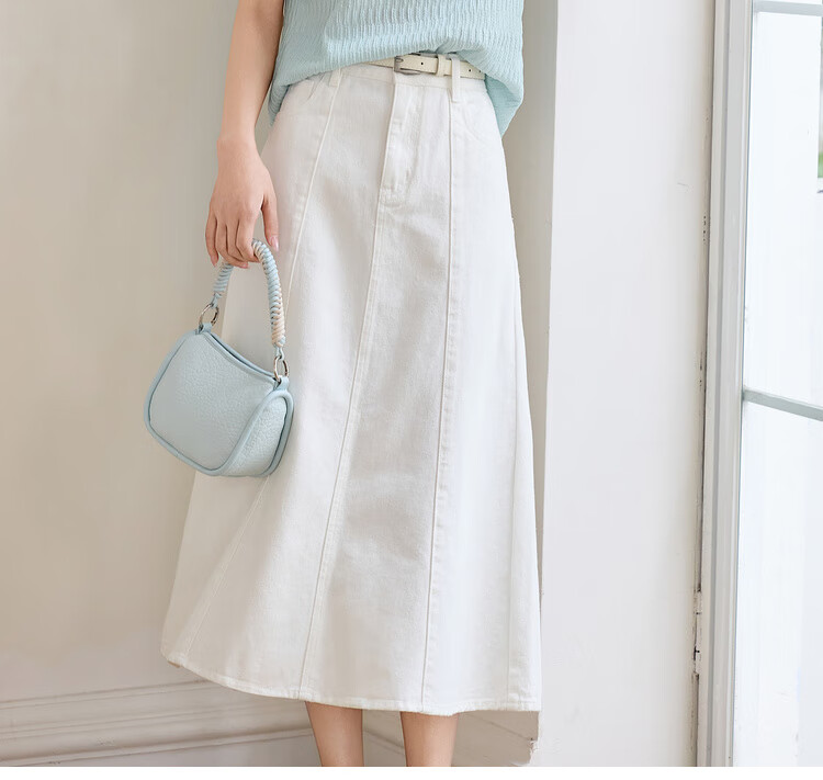 Sentubila Round Neck Short Sleeve Regular Shoulder T-Shirt for Women, Summer Contrasting Color Spliced Knit Top, Elegant Versatile High-End Blouse 14