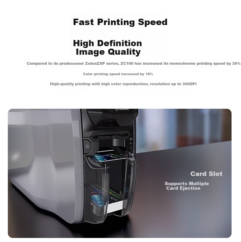 ZEBRA ZC100 ID Card Printer Dedicated Color Ribbon, 800300-250CN, 800300-250CN Color (200 Sheets/roll) 4