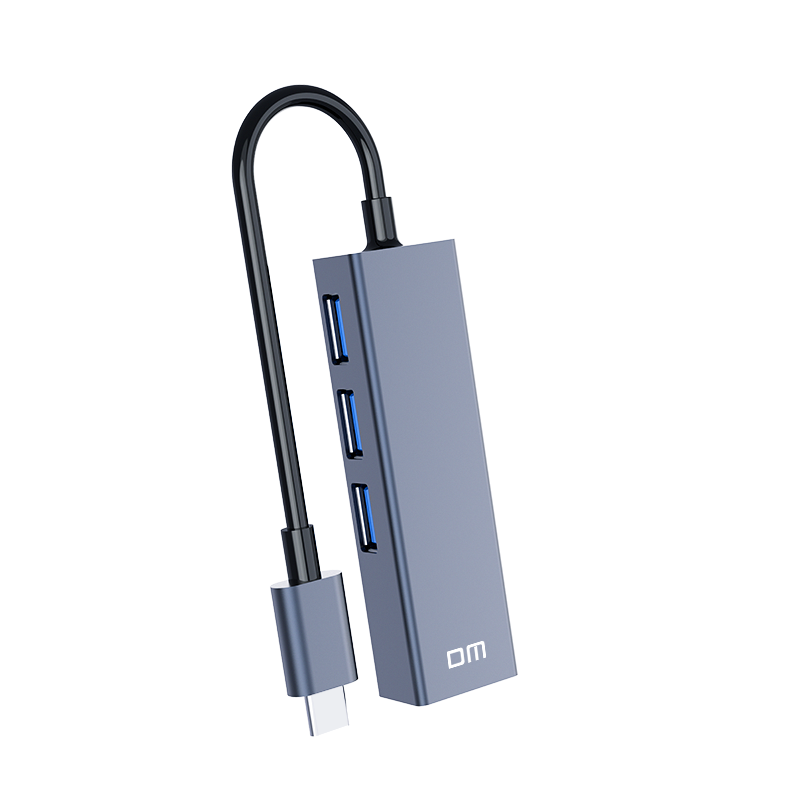 DM Daimai Type-C to USB 2.0 Hub, Four-In Expansion Dock, Ethernet Port Converter, Laptop External Wired Network Adapter, CHB002
