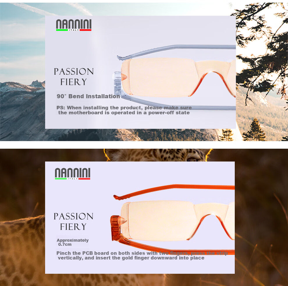 NANNINI Reading Glasses, Anti-Blue Light, Frameless, Portable, Foldable CP1-1151, Amber Color, 200 Degrees (Recommended for Ages 55-59) 9