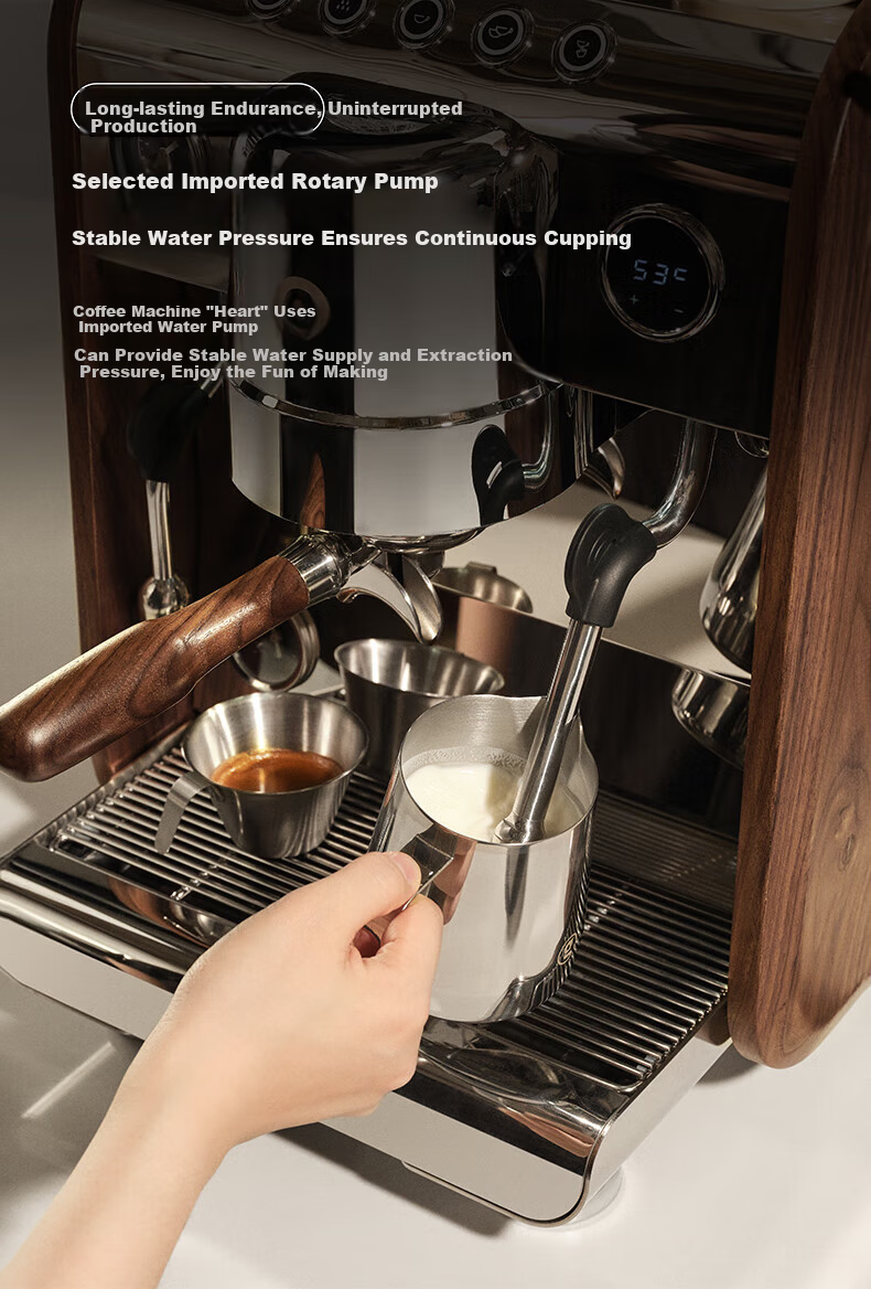 GEMILAI Yinsha G3148C Coffee Machine, Home And Commercial Semi-Automatic Coffee Maker, Small Appliance for Americano And Espresso, Dual Boiler, Rotary Pump 5