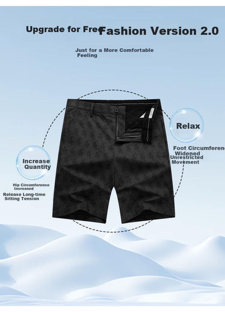 DANCING WOLVES [Comfortable Cotton Spandex] Summer Fashion Tiger All-Over Print Versatile Stretchy Men's Casual Shorts, 001 Black, Size 33 5