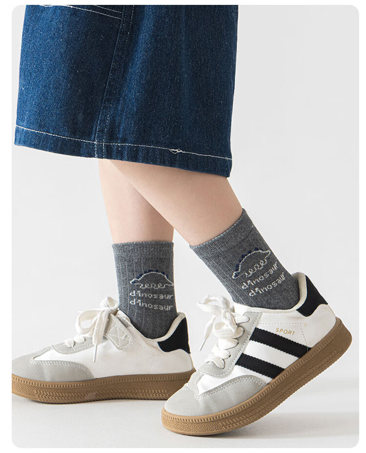 Yuzhaolin 5 Pairs Kids Socks Spring Summer Cotton Mid-Calf Youth Boys Odor-Resistant Elementary School Boys Girls Sports Cotton Socks 8