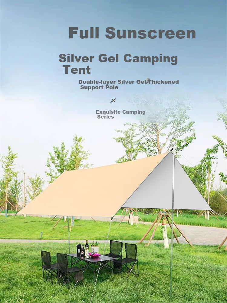 Beifute Outdoor Camping Silver-Coated Car Side Canopy Tent, Sunshade Shelter, Rainproof, Portable Picnic Equipment for 6-10 People 1