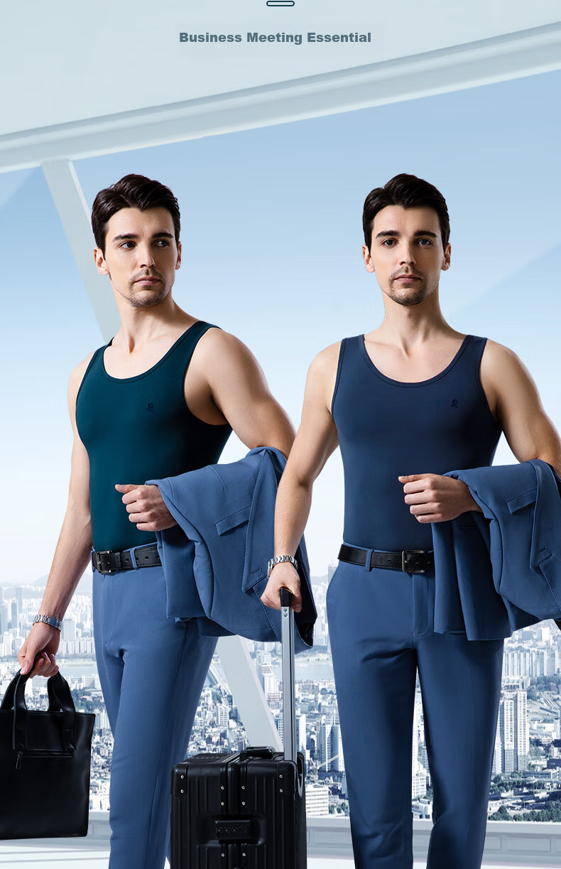 MONTAGUT Solid Color Cotton Tank Top, Men's Undershirt Vest, Sleeveless Undershirt, Thin Sports Camisole Undershirt, Summer Wear 2