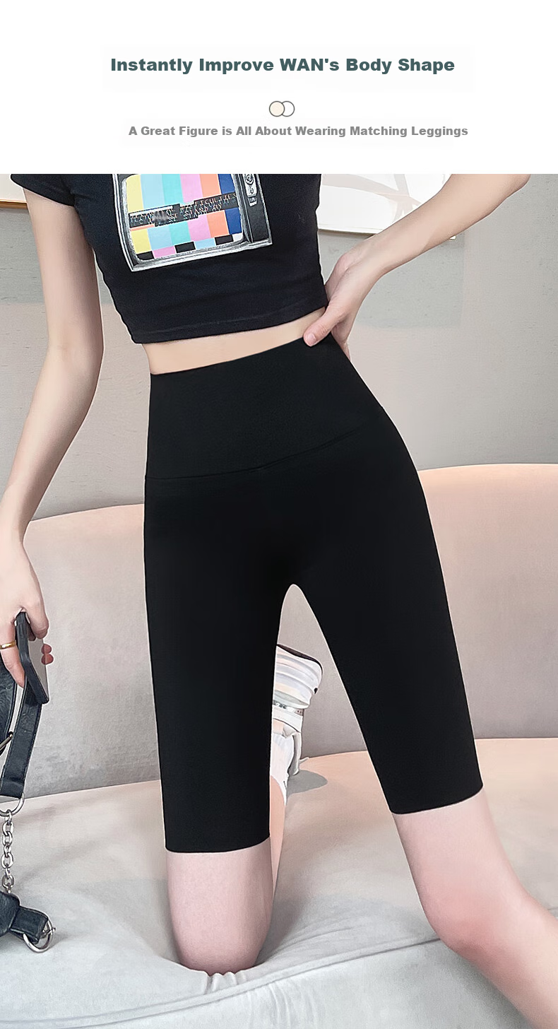 Langsha Women's Cycling Shorts with Tummy Control, Slim Fit, Lightweight, Anti-Chafing, Seamless Shark Leggings for Outdoor Wear 5