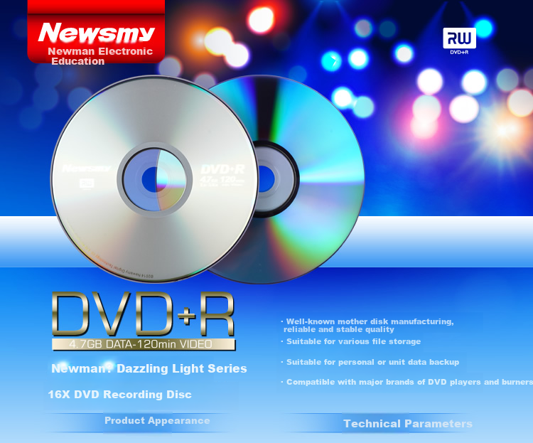 Newsmy DVD+RW Discs, Recordable Discs, Erasable Blank Discs, 4x Speed, 4.7GB Capacity, Made in Taiwan, Pack of 10 2