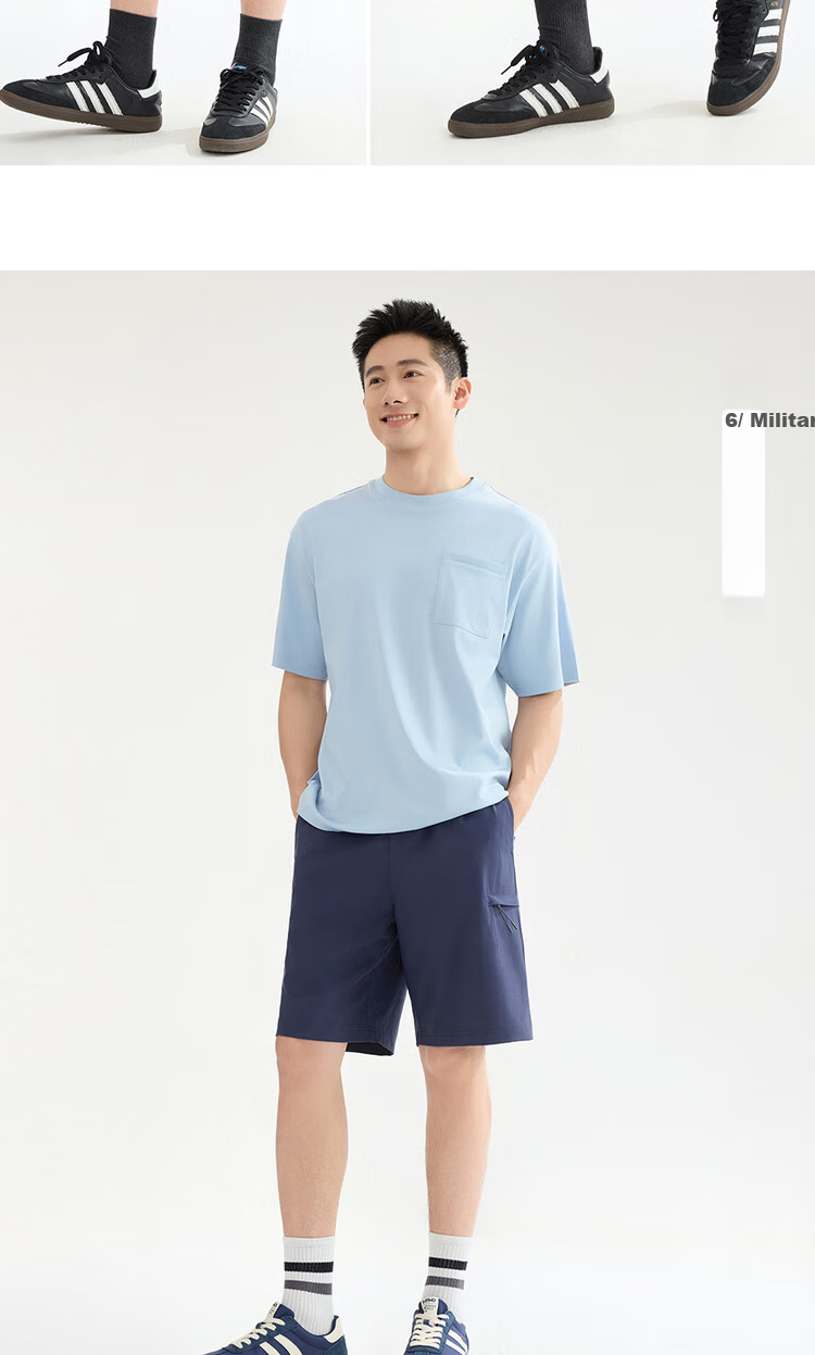 Giordano Casual Shorts for Men, Summer Four-Way Stretch Cargo Pants, Elastic Waistband, Lightweight Athletic Shorts for Men, 13105223 15
