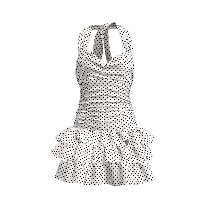 Atlanticbeach 2025 New Beach Vacation Swimsuit, Retro Polka Dot Skirt-Style One-Piece Swimwear, Summer Hot Spring Bathing Suit, Slimming And Concealing