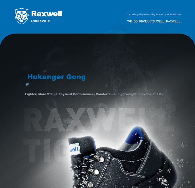 Raxwell Tiger Safety Shoes, Work Boots, Size 43, Anti-Smashing, Puncture-Resistant, Anti-Static, Low-Top RW3108 1