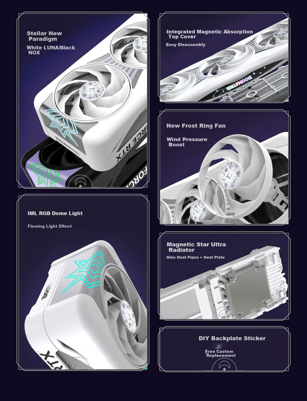 Yingchi GeForce RTX 5090 D Starry LUNA OC 32G GDDR7 DLSS 4 Gaming Design Editing AI Graphics Card 3