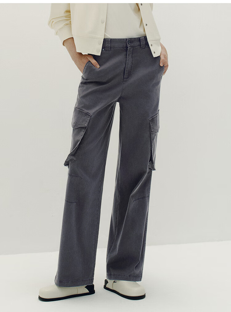 Semir [Mall Matching Style] X Marcus Collaboration Wide-Leg Pants for Women, Autumn Cargo Pants 101525127004 6