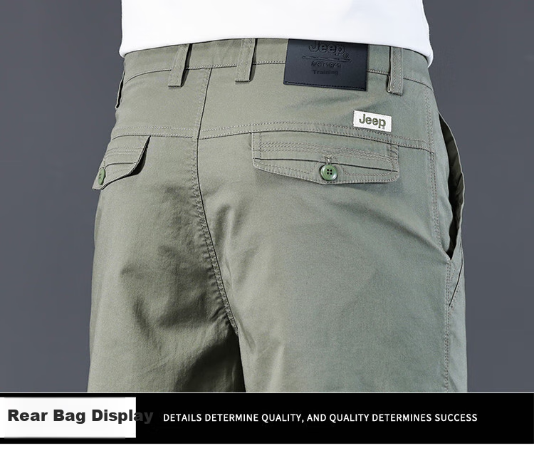 JEEP High-End Lightweight Five-Pocket Casual Shorts for Men, New Summer 2026 Business Loose Straight-Leg Mid-Length Pants for Me 25