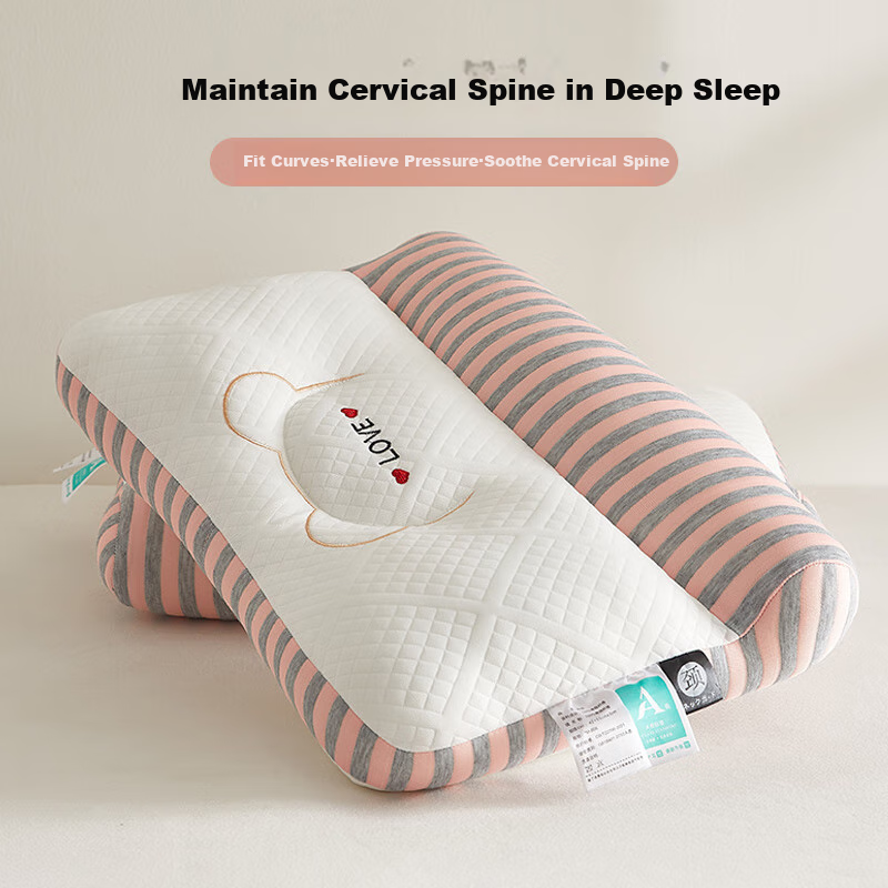 Hodo Class A Pillow, Cervical Pillow, Traction Neck Support Pillow, Adult Sleeping Cervical Pillow, Sleep Pillow, 42*65cm, Pink