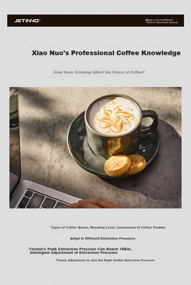 Jinu (Jetinno) [7-Day Trial] Fully Automatic Coffee Machine for Home And Office Use with Integrated Grinding (64mm Flat Blade), Dual Boiler, Self-Cleaning JL15 (20g Ground Coffee Container) 14
