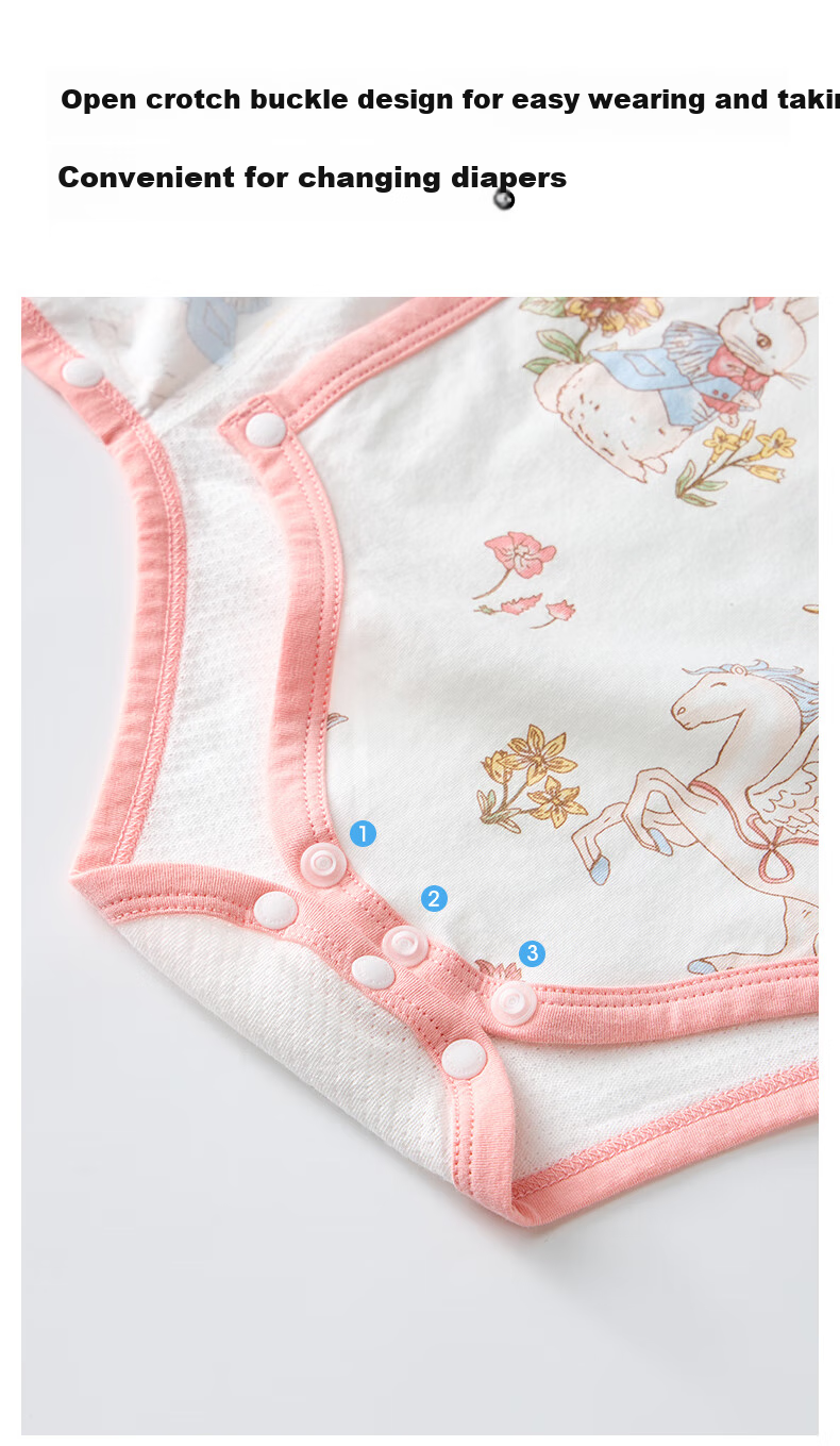 Beitaisi Baby Clothes, Summer Thin Style, Newborn Onesie, Mesh Breathable Pure Cotton, Unisex Infant Bodysuit 9