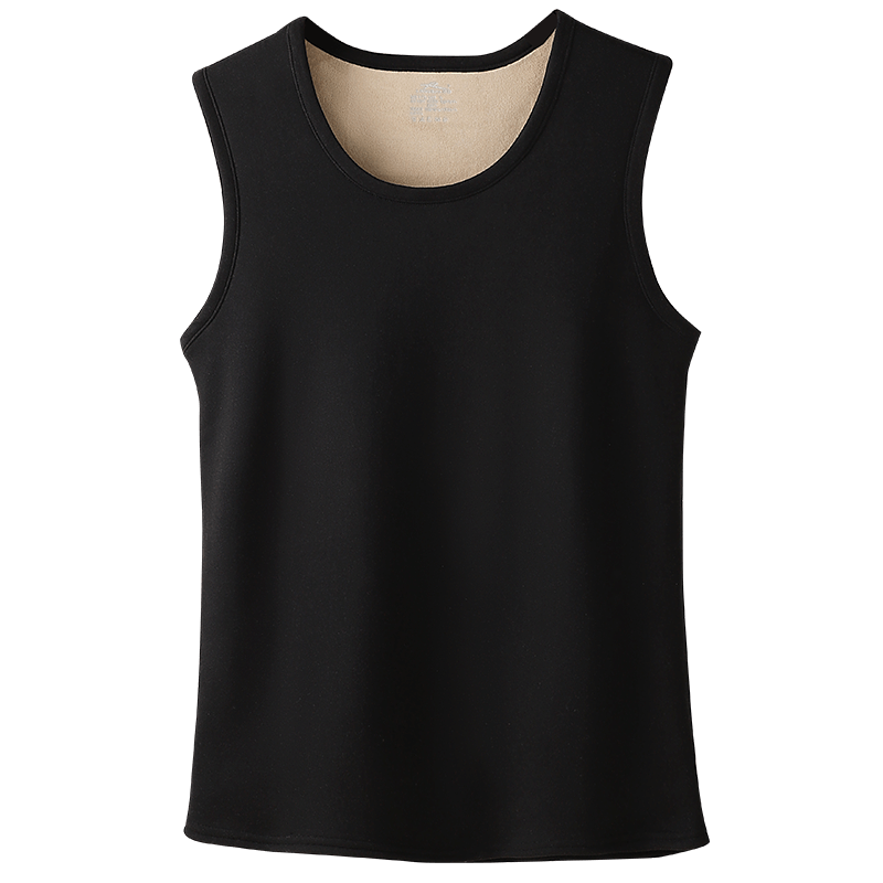 LangSha Men's Thermal Antibacterial Anti-Mite Fleece-Lined Thickened Sleeveless Base Layer Vest Autumn Winter Heat Retaining Close-Fitting Top