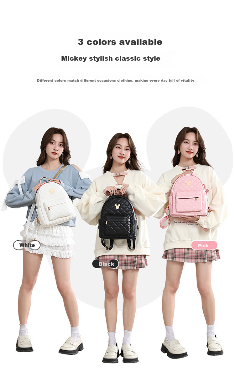 Disney Mickey Mouse Backpack, Women's Handbag Gift Box Set, Birthday Present for Girls, Day Gift for Female Friends 23