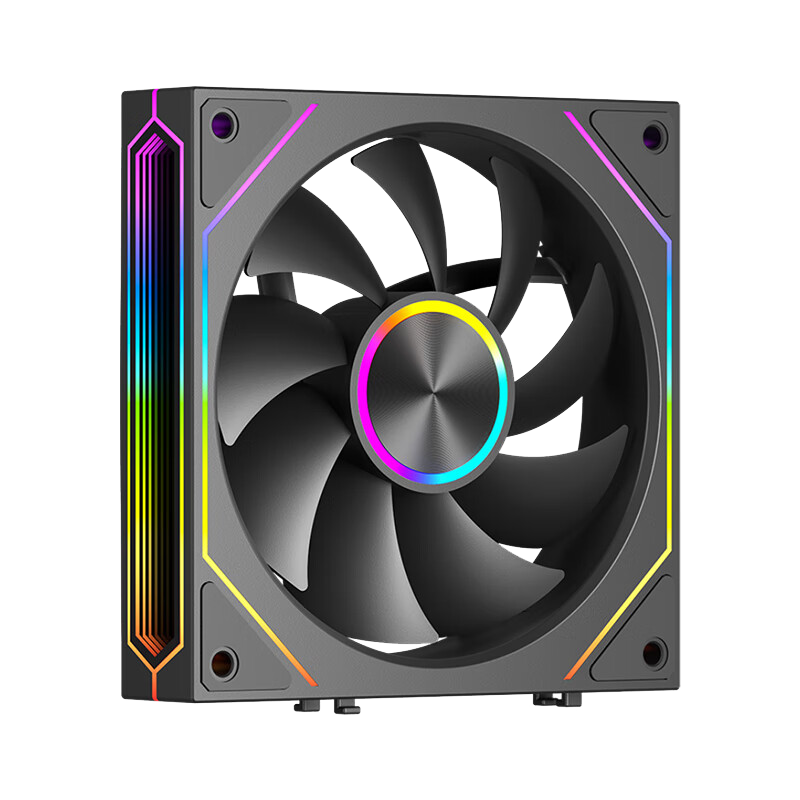 PCCOOLER Mirror Blade Building Block F3 X120 Black Straight Blade 12cm Case Fan/wireless Building Block Assembly/infinite Mirror ARGB/PWM Temperature Control Speed Adjustment