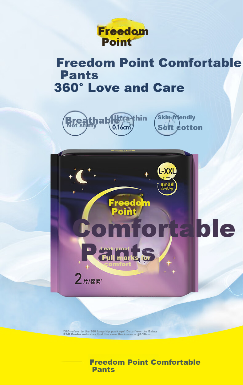 FREEMORE [Recommended by Zhao Lusi] Little Pills Co-Branded Comfort Pants Sleep Pants XL Size 20 Pieces, Night Use Sanitary Napkins Self-Operated 2