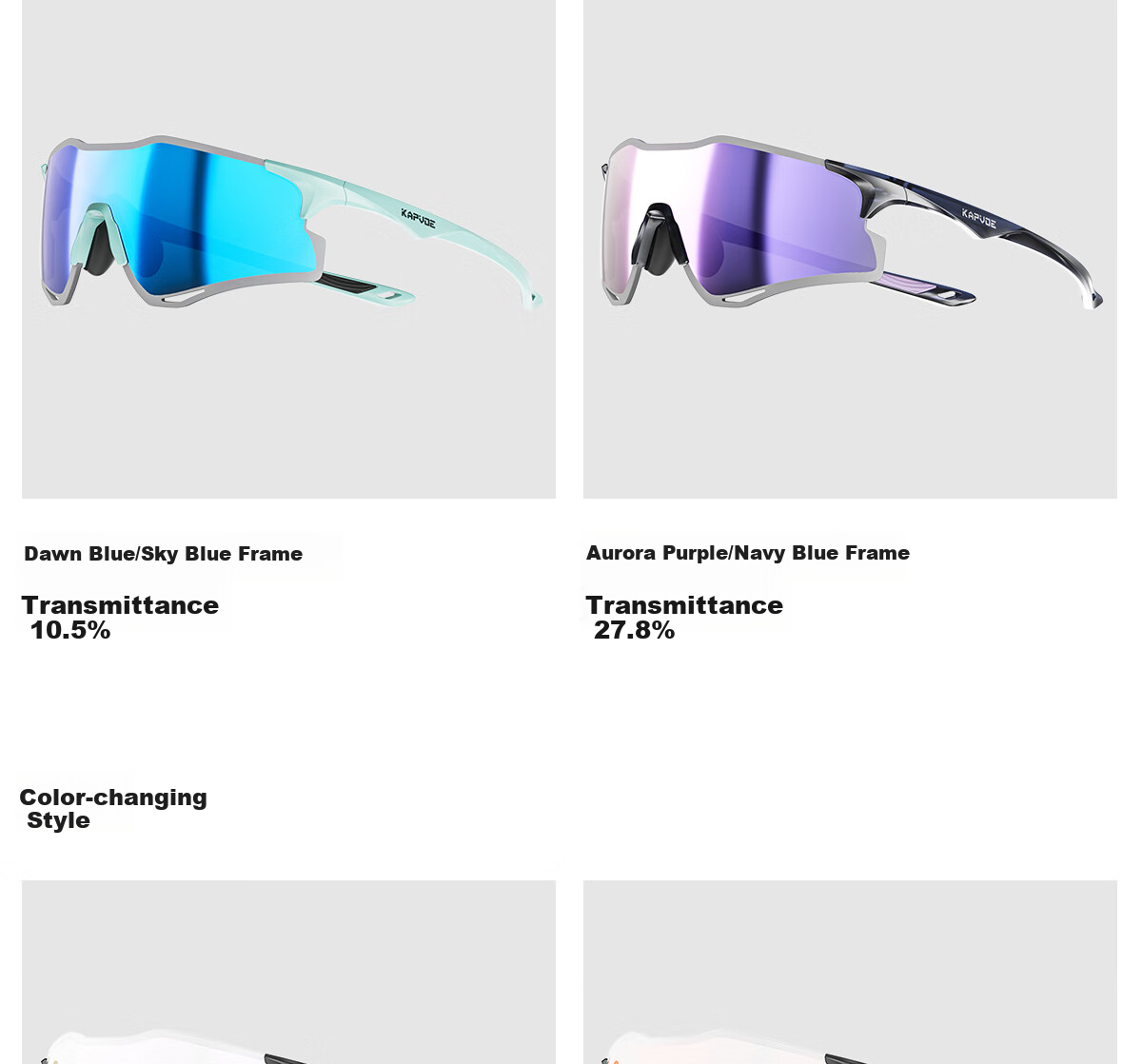 KAPVOE Leopard Color-Changing Running Glasses, Marathon-Specific Outdoor Sports, Anti-Glare, Windproof Sunglasses, Unisex 17