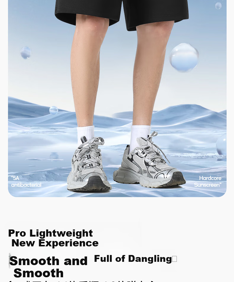 MINISO Summer Shorts for Men, Quick-Dry Sports Casual Trendy Antibacterial Sun-Resistant Outdoor Men's Knee-Length Shorts Z Light Gray L 3