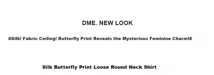 Dme Short-Sleeve Shirt, Black Silk Blouse for Women, Summer Mulberry Silk Printed Loose Round Neck Shirt, Stylish And Niche Desig 1