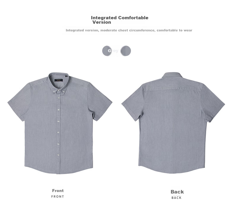 BLACKMONDAY Premium Pure Cotton Shirt for Men, Short-Sleeved Summer All-Cotton Versatile Casual Flannel Business Wrinkle-Free Dress Shirt 10