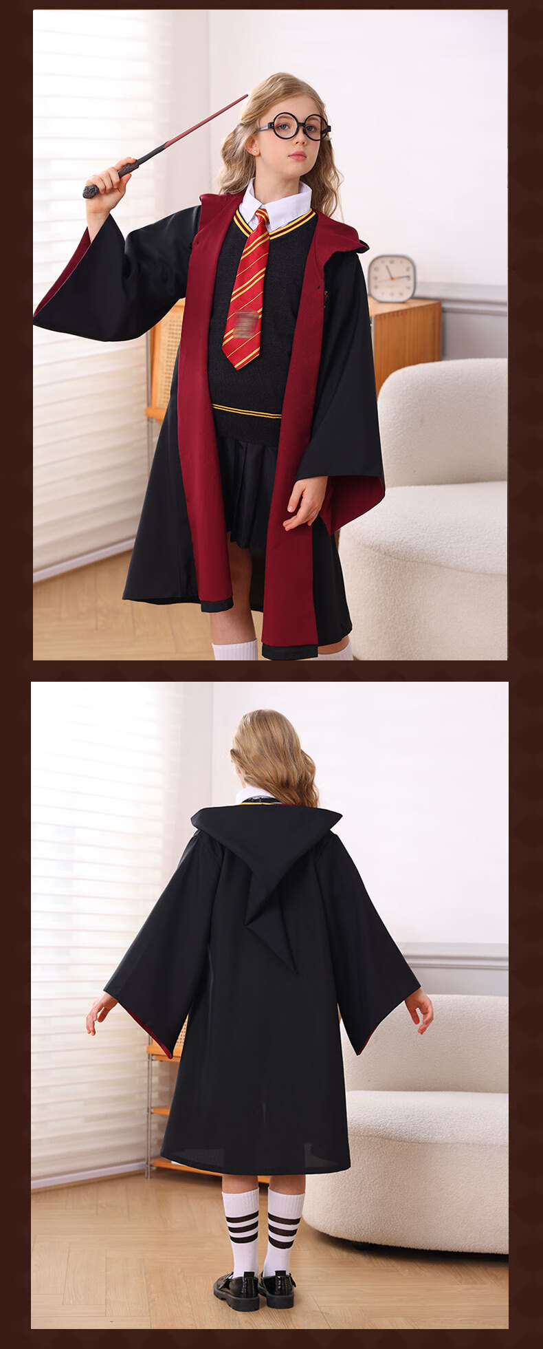 Xiong Liuwan Harry Potter Magic Robe Cosplay Children's Academy Role Play Single Robe (Unisex Gift Included) 160 2