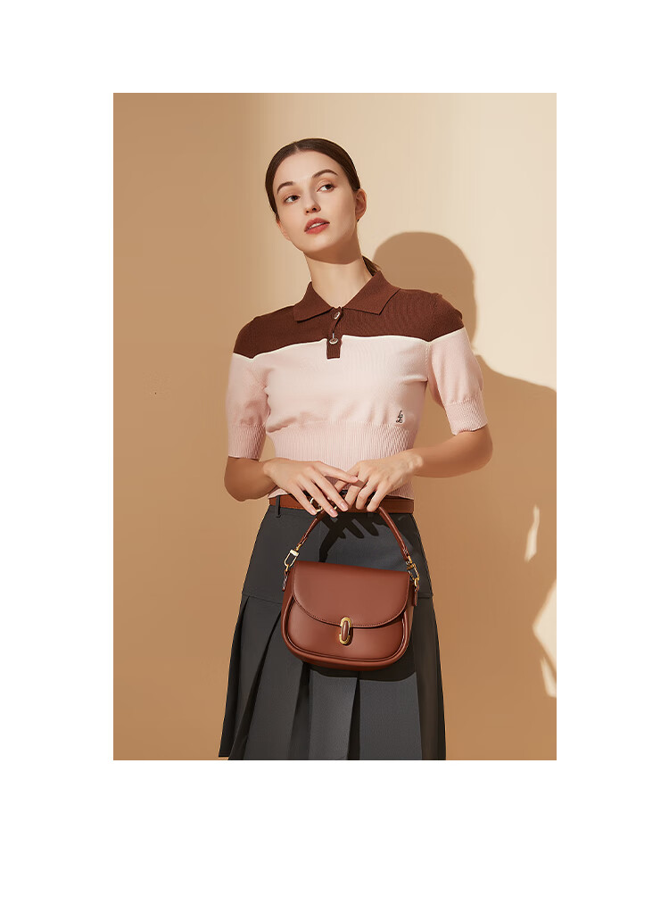 HONGU Leather Handbag Shoulder Crossbody Bag Vintage Saddle Bag Casual Tote Small Purse Women's Bag, Birthday Gift for Girlfriend 5