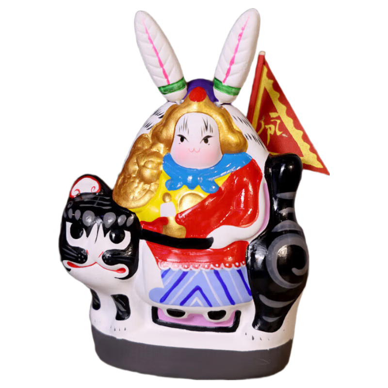 Jitu Workshop Beijing Rabbit Clay Sculpture Desktop Craft Ornament TV Cabinet Office Decoration Gift for Leaders Souvenir and Hand Gift