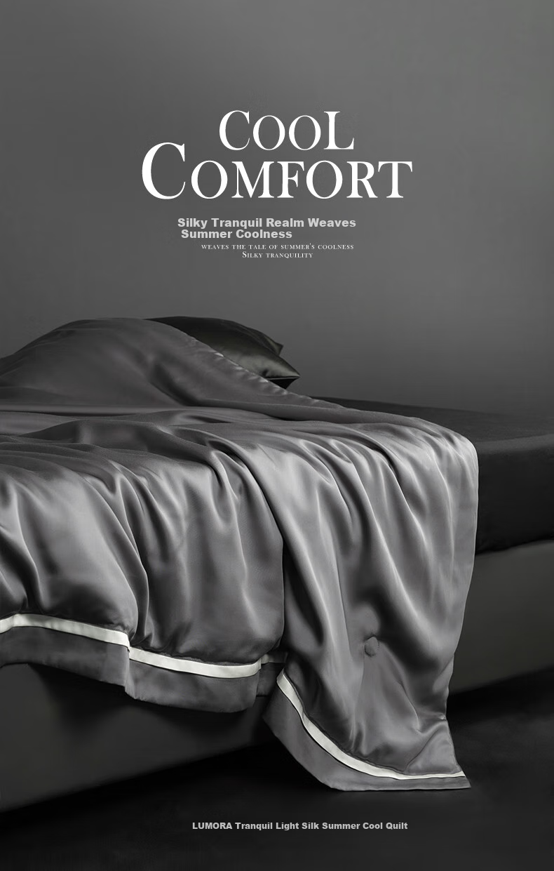 SIDANDA Silk Quilt, Mulberry Silk, Lanjing Silk, Air Conditioning Quilt, Washable Summer Cool Quilt, Twilight White, 200*230cm 1
