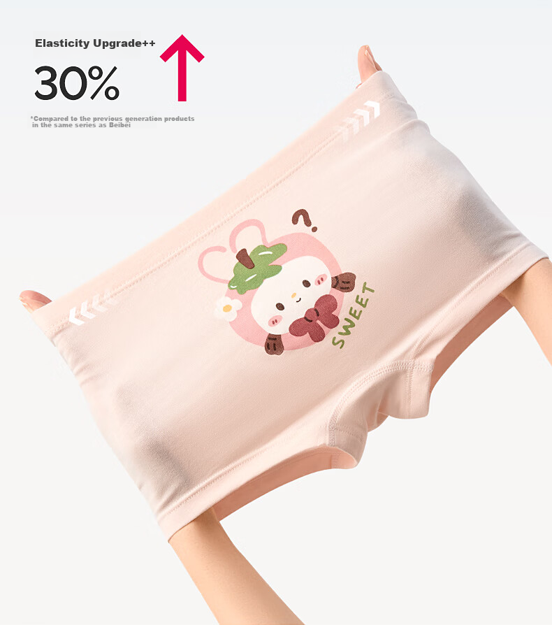 Beibi Children's Underwear for Girls, A-Class Cotton Boxer Briefs for Older Kids, Breathable And Comfortable Shorts That Don't Pinch the Bottom 10