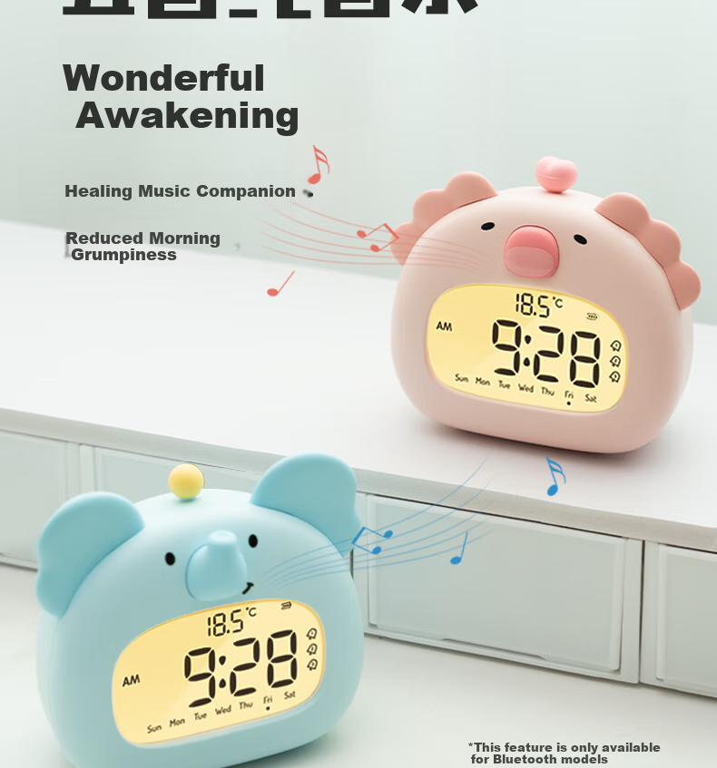 BANDIAN ORIGINALLITY Cute Smart Alarm Clock for Students' Wake-Up, Cartoon Desktop Electronic Timer for Boys And Girls, Back-To Season Gift 7
